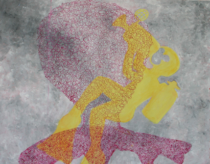 Grafik 6, Acryl auf Leinwand, 89 cm x 69 cm, 2001