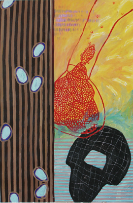 Grafik 3, Acryl auf Leinwand, 62 cm x 95 cm, 2001