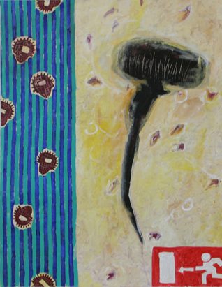 Grafik 9, Acryl auf Leinwand, ca. 70 cm x 89 cm, 2001