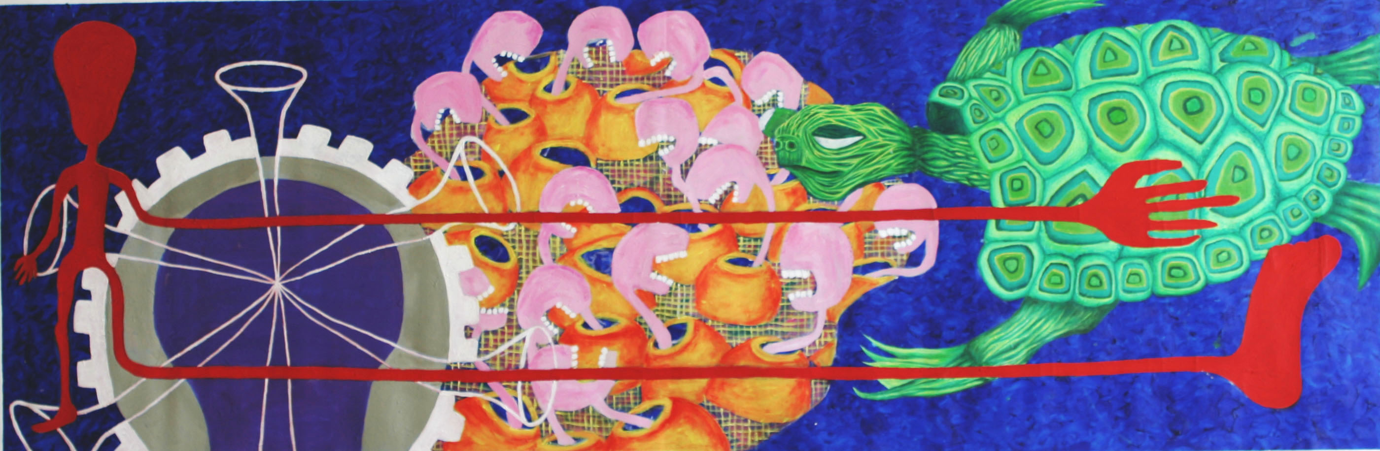 Grafik 1, Acryl auf Leinwand, 173 cm x 57 cm, 2001