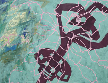 Insekt 1, Acryl auf Leinwand, ca. 90 cm x 70 cm, 2001