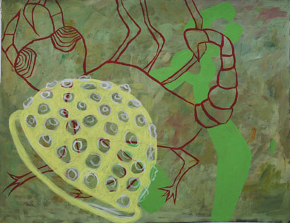 Insekt 2, Acryl auf Leinwand, ca. 90 cm x 70 cm, 2001