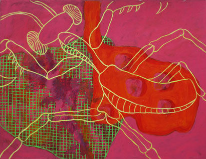Insekt 3, Acryl auf Leinwand, ca. 90 cm x 70 cm, 2001