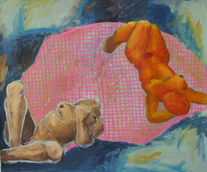 Akt 1, Acryl auf Papier, 106 cm x 88 cm, 2001