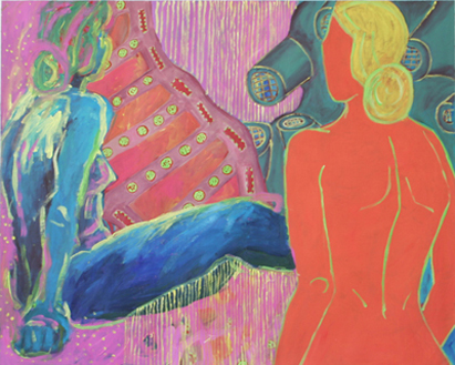 Akt 5, Acryl auf Leinwand, 99 cm x 79 cm, 2001