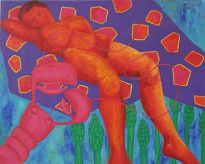 Akt 6, Acryl auf Leinwand, 99 cm x 79 cm, 2001