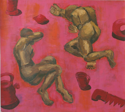 Akt 8, Acryl auf Papier, 97 cm x 87 cm, 2001