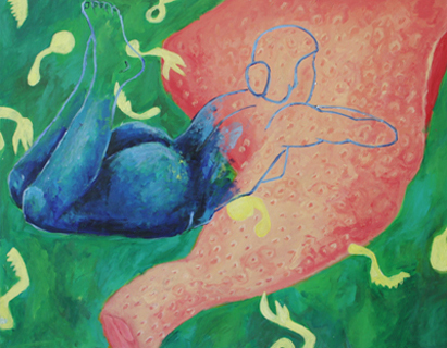 Akt 9, Acryl auf Leinwand, 100 cm x 80 cm, 2001