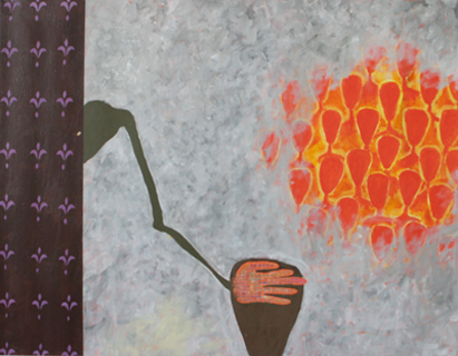 Akt 10, Acryl auf Leinwand, 90 cm x 70 cm, 2001