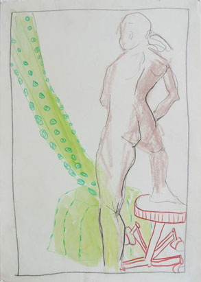 Aktzeichnung 11, Mischtechnik auf Papier, 30 cm x 42 cm, 2001