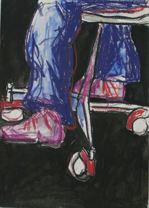 Zeichnung 23, Mischtechnik auf Papier, 30 cm x 42 cm, 2001
