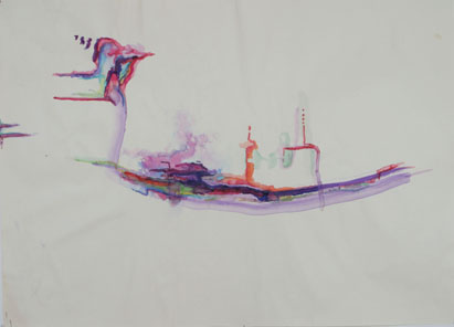 Abstrakt 10, Aquarell auf Papier, 57 cm x 42 cm, 2002