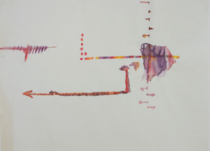 Abstrakt 4, Aquarell auf Papier, 57 cm x 42 cm, 2002