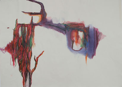 Abstrakt 5, Aquarell auf Papier, 57 cm x 42 cm, 2002