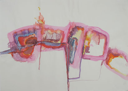 Abstrakt 6, Aquarell auf Papier, 57 cm x 42 cm, 2002