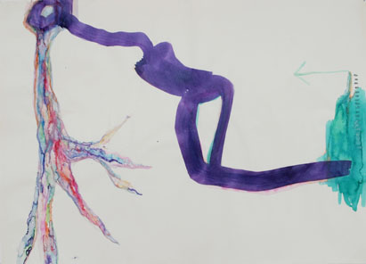 Abstrakt 9, Aquarell auf Papier, 57 cm x 42 cm, 2002