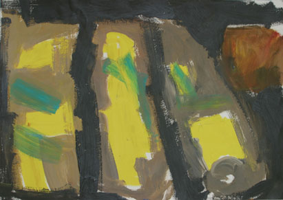 Abstrakt 13, Acryl auf Papier, 60 cm x 42 cm, 2002