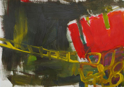 Abstrakt 14, Acryl auf Papier, 40 cm x 30 cm, 2002