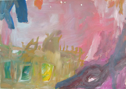Abstrakt 15, Acryl auf Papier, 40 cm x 30 cm, 2002