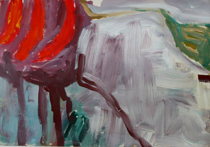 Abstrakt 17, Acryl auf Papier, 40 cm x 30 cm, 2002