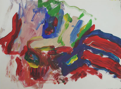 Abstrakt 19, Acryl auf Papier, 28 cm x 20 cm, 2002