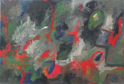 Geranie, Acryl auf Leinwand, 70 cm x 48 cm, 2002