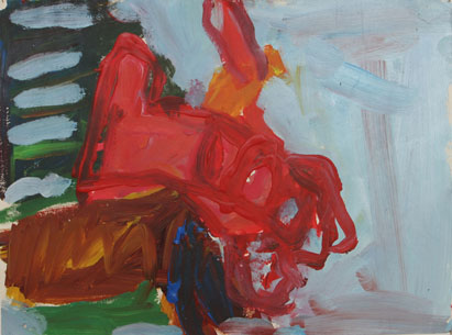 Abstrakt 20, Acryl auf Papier, 28 cm x 20 cm, 2002