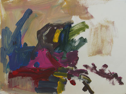 Abstrakt 21, Acryl auf Papier, 28 cm x 20 cm, 2002