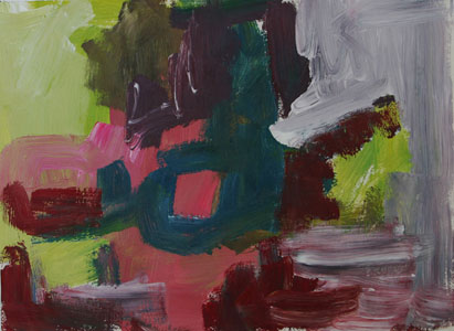 Abstrakt 23, Acryl auf Papier, 28 cm x 20 cm, 2002