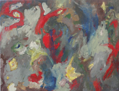 Geranie, Acryl auf Leinwand, 70 cm x 48 cm, 2002