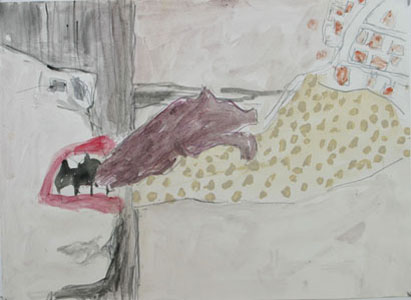 Tier 6, Bleistift, Aquarell und Tusche auf Papier, 28 cm x 21 cm, 2002
