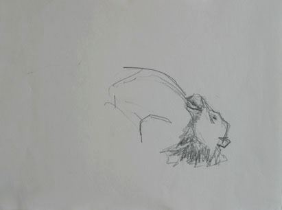 Zeichnung 2, Bleistift auf Papier, 28 cm x 20 cm, 2004