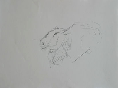Zeichnung 3, Bleistift auf Papier, 28 cm x 20 cm, 2004