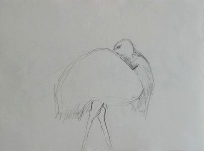 Zeichnung 6, Bleistift auf Papier, 28 cm x 20 cm, 2004