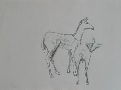 Zeichnung 15, Bleistift auf Papier, 28 cm x 29 cm, 2005