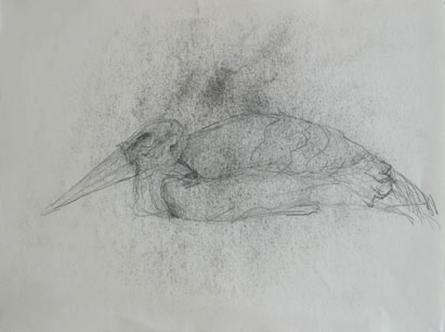 Zeichnung 1, Bleistift auf Papier, 28 cm x 20 cm, 2005